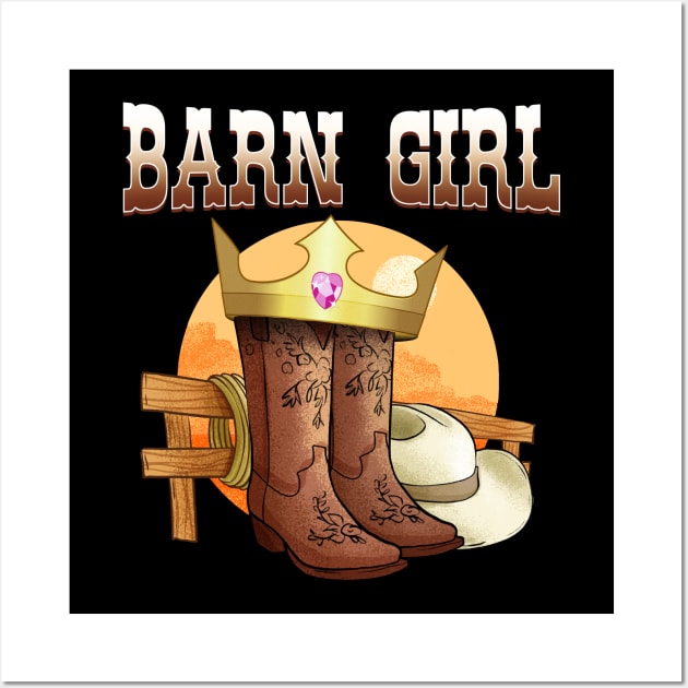 Barn Girl I Equestrian Pony Horse Fan Wall Art by biNutz